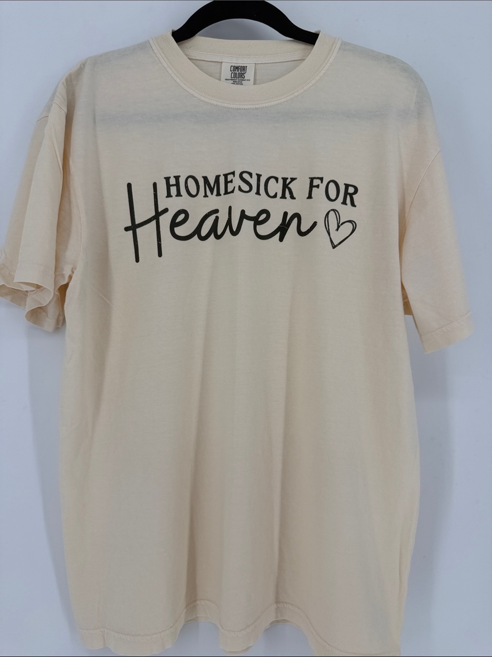 Comfort Colors Homesick for Heaven Graphic Tee Ivory Large Christian Shirt